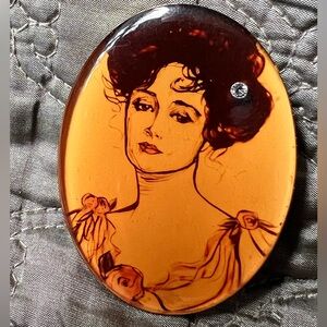 Set of Vintage Ribbon & Cameo Brooches